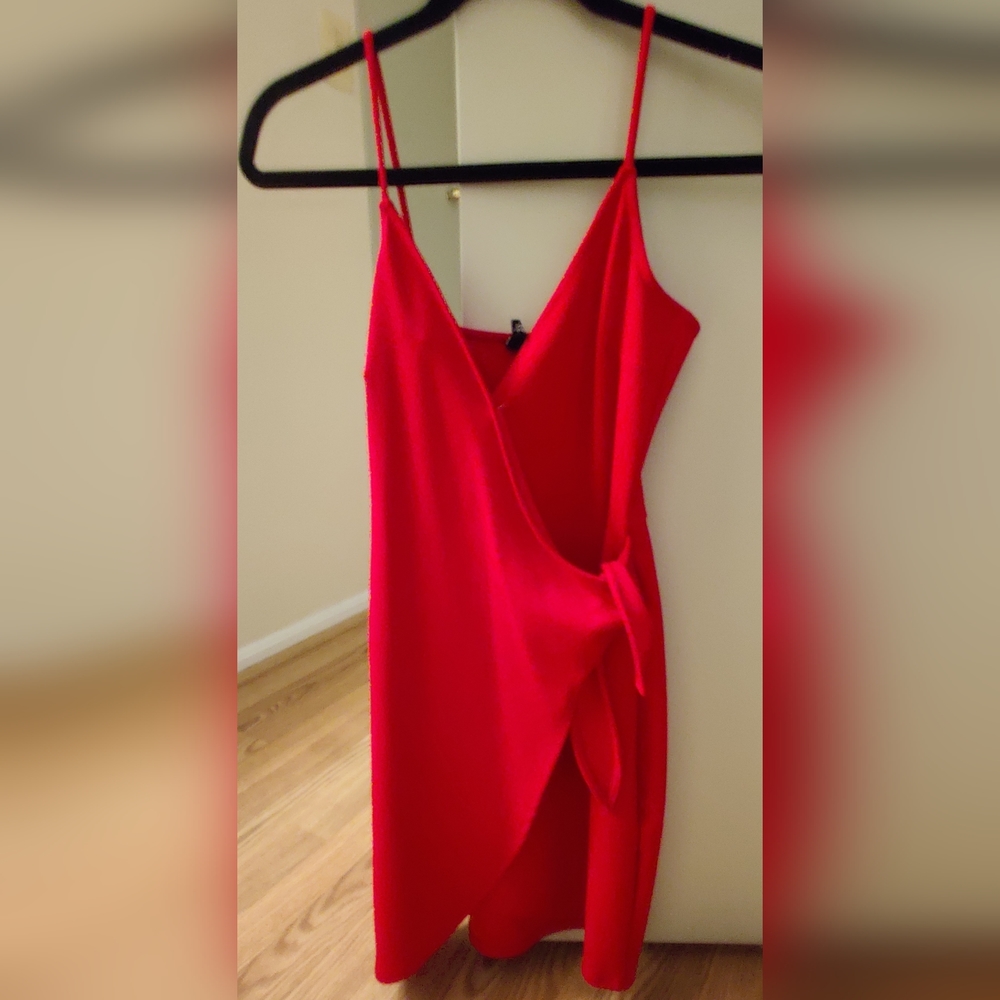 H&M Red wrap mini dress